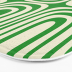 Midcentury Modern Confaab Abstract Pattern Green Cream Bath Mat Gallery Image 3