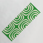 Midcentury Modern Confaab Abstract Pattern Green Cream Yoga Mat Gallery Image 1