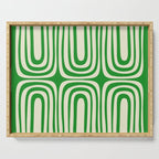 Midcentury Modern Confaab Abstract Pattern Green Cream Serving Tray Gallery Image 1