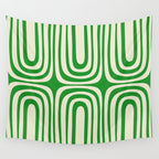 Midcentury Modern Confaab Abstract Pattern Green Cream Wall Tapestry Gallery Image 4