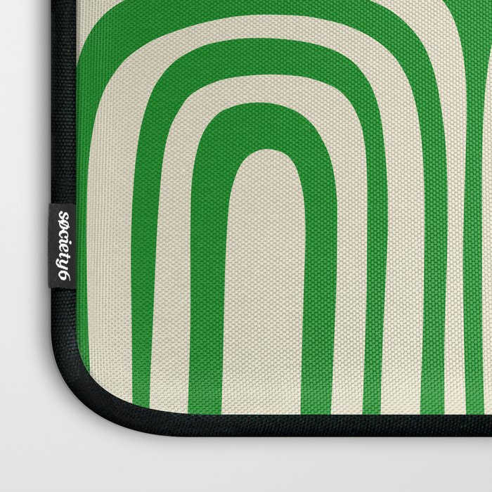 Midcentury Modern Confaab Abstract Pattern Green Cream Laptop Sleeve Gallery Image 3