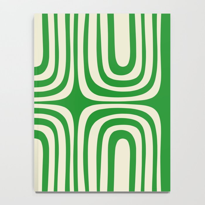Midcentury Modern Confaab Abstract Pattern Green Cream Notebook Gallery Image 4