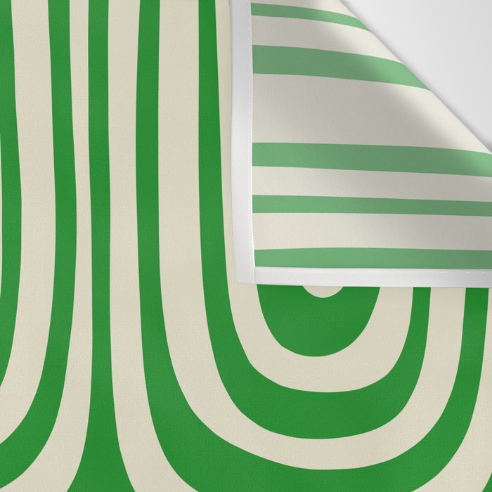 Midcentury Modern Confaab Abstract Pattern Green Cream Wall Tapestry Gallery Image 3