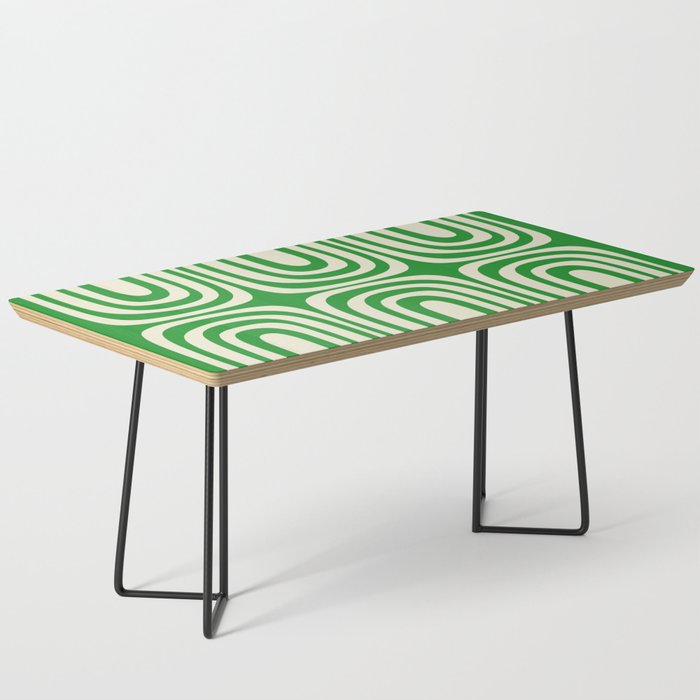 Midcentury Modern Confaab Abstract Pattern Green Cream Coffee Table Gallery Image 1