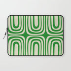 Midcentury Modern Confaab Abstract Pattern Green Cream Laptop Sleeve Gallery Image 1