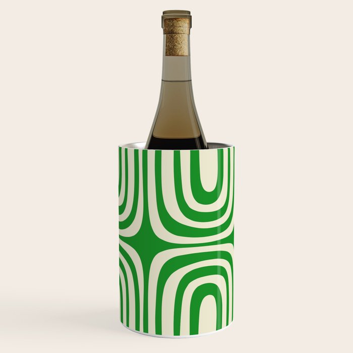 Midcentury Modern Confaab Abstract Pattern Green Cream Wine Chiller Gallery Image 3