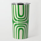 Midcentury Modern Confaab Abstract Pattern Green Cream Travel Mug Gallery Image 1