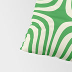 Midcentury Modern Confaab Abstract Pattern Green Cream Pillow Sham Gallery Image 4