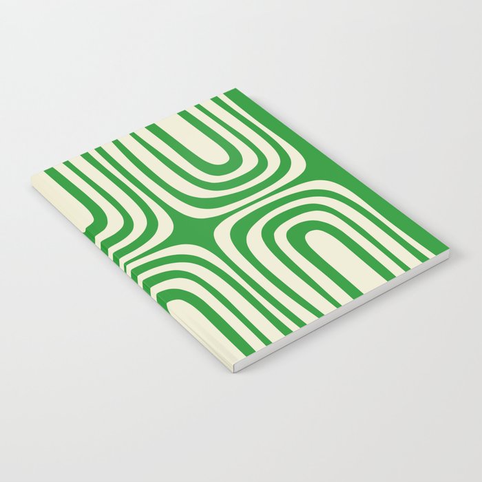 Midcentury Modern Confaab Abstract Pattern Green Cream Notebook Gallery Image 2