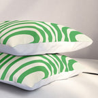 Midcentury Modern Confaab Abstract Pattern Green Cream Pillow Sham Gallery Image 3