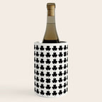 Clovers I Black and White Botanical Pattern Wine Chiller Gallery Image 2