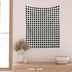 Clovers I Black and White Botanical Pattern Wall Tapestry Gallery Image 2