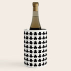 Clovers I Black and White Botanical Pattern Wine Chiller Gallery Image 1