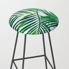 Palm Paradise, Tropical Leaves, Beachy Watercolor Painting, Minimal Nature Botanical Illustration Stool Gallery Image 2
