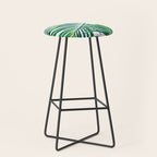 Palm Paradise, Tropical Leaves, Beachy Watercolor Painting, Minimal Nature Botanical Illustration Stool Gallery Image 1