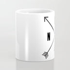 PNW Pacific Northwest Compass - Black on White Minimal Coffee Mug Gallery Image 4