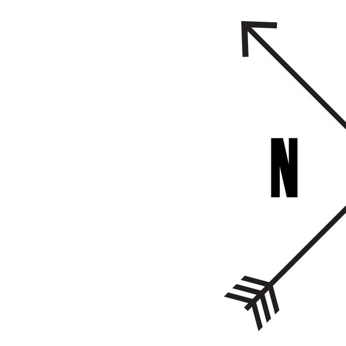 PNW Pacific Northwest Compass - Black on White Minimal Coffee Mug Gallery Image 2