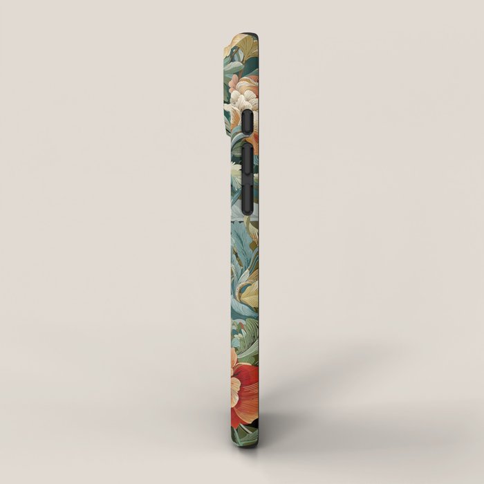 Maximalist dark academia William Morris Print Botanical vintage Roses Floral Green Flower Wall art iPhone Case Gallery Image 2