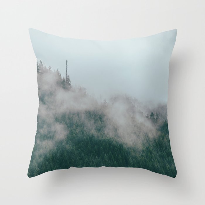 Forest Fog IX Throw Pillow Gallery Image 1