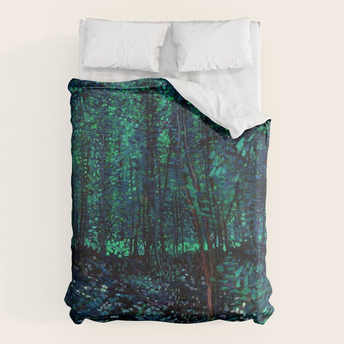 Vincent Van Gogh Trees & Underwood Teal Green Duvet Cover Gallery Image 1
