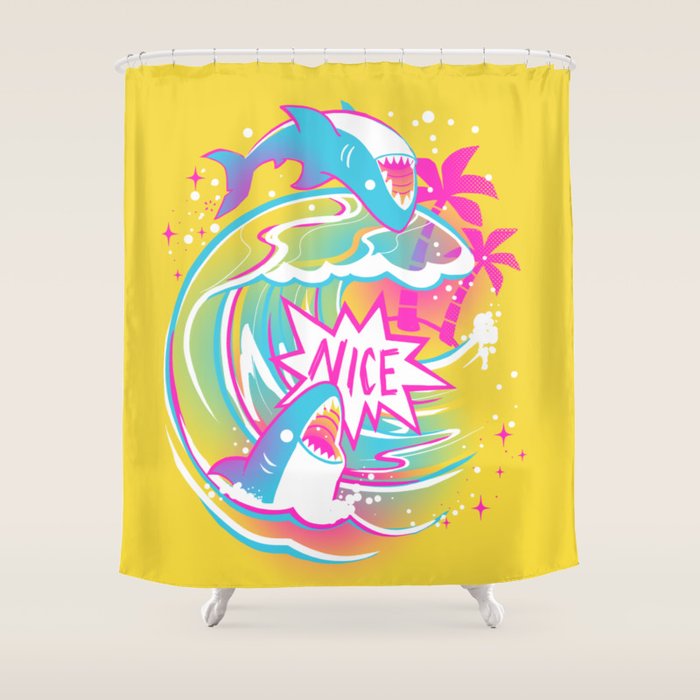 NICE SHARK Shower Curtain Gallery Image 1