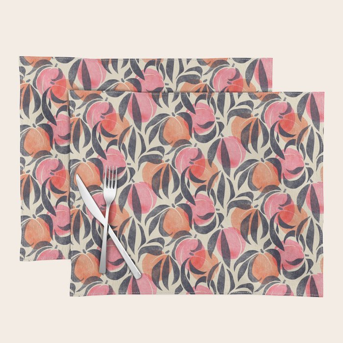 Peaches - pink & midnight  Placemat Gallery Image 1