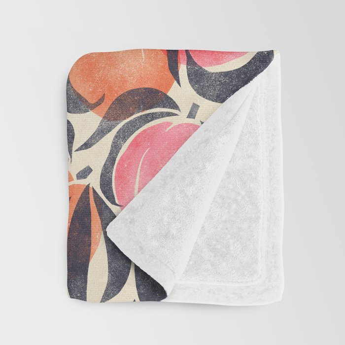 Peaches - pink & midnight  Throw Blanket Gallery Image 3
