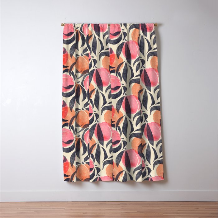 Peaches - pink & midnight  Window Curtain Gallery Image 3