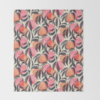 Peaches - pink & midnight  Throw Blanket Gallery Image 2