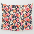 Peaches - pink & midnight  Wall Tapestry Gallery Image 4