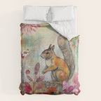 Colorful Squirrel Garden Indian Summer Flora And Wildlife Duvet Cover Gallery Image 6