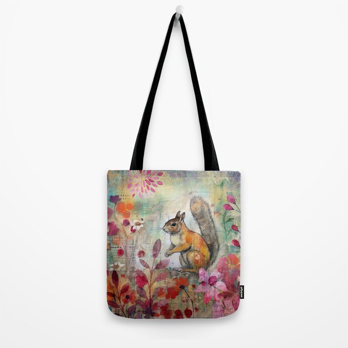 Colorful Squirrel Garden Indian Summer Flora And Wildlife Tote Bag Gallery Image 2