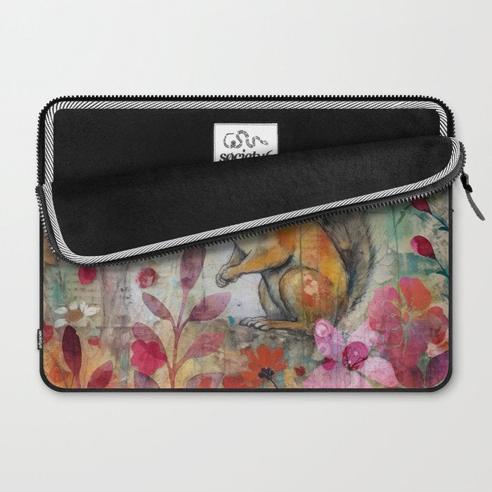 Colorful Squirrel Garden Indian Summer Flora And Wildlife Laptop Sleeve Gallery Image 2