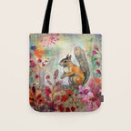 Colorful Squirrel Garden Indian Summer Flora And Wildlife Tote Bag Gallery Image 1