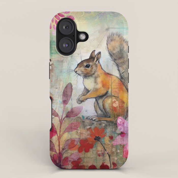 Colorful Squirrel Garden Indian Summer Flora And Wildlife iPhone Case Gallery Image 1