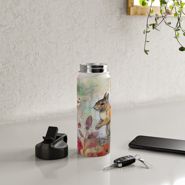 Colorful Squirrel Garden Indian Summer Flora And Wildlife Water Bottle Gallery Image 4