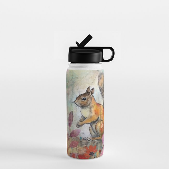 Colorful Squirrel Garden Indian Summer Flora And Wildlife Water Bottle Gallery Image 1