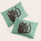 World Domination for Cats (Green) Pillow Sham Gallery Image 3