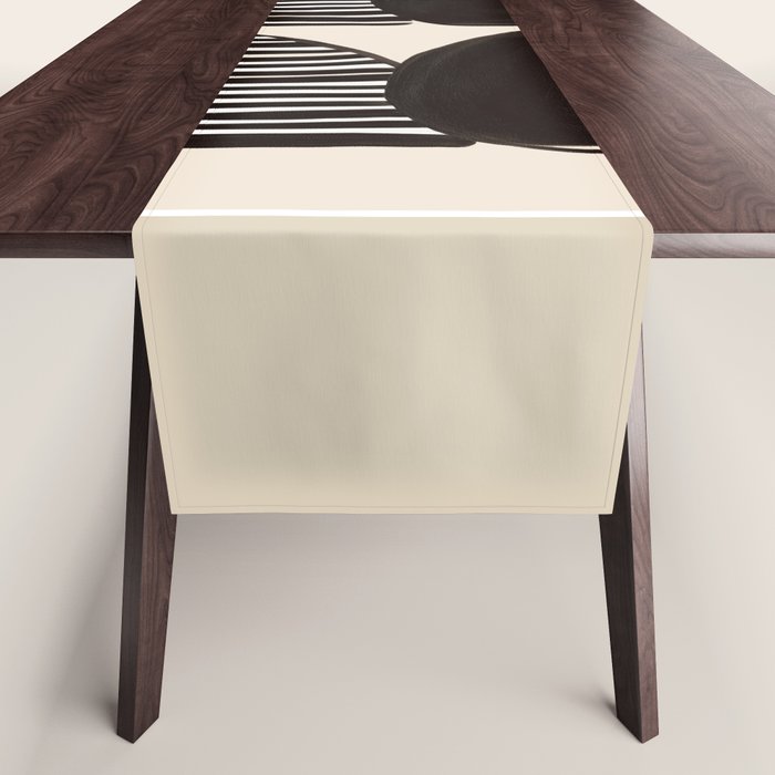 Minimalist Cats in Black and White Table Runner Gallery Image 1