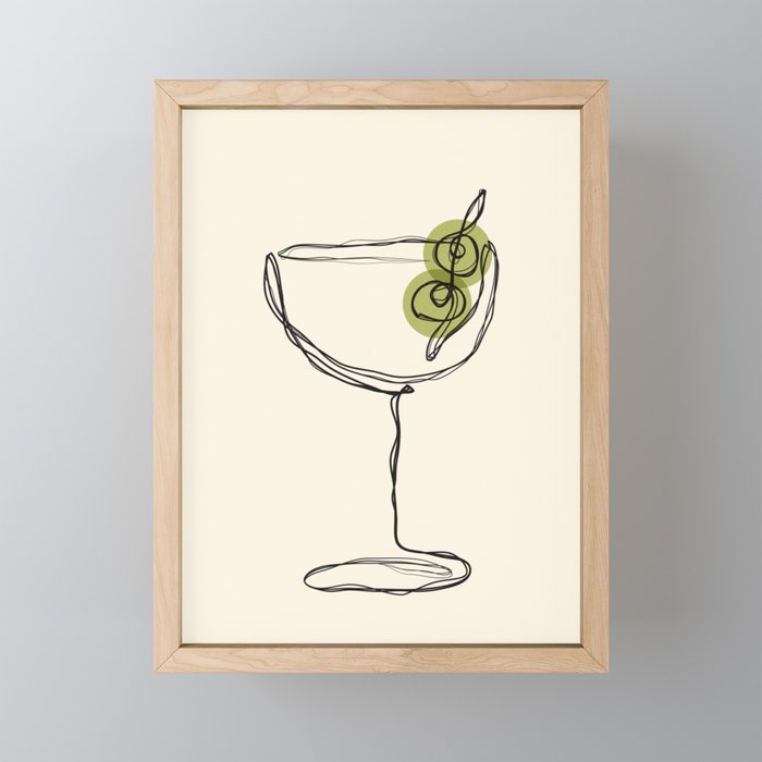Dirty Martini Cocktail Drink Mini Art Print Gallery Image 1
