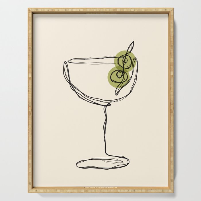 Dirty Martini Cocktail Drink Serving Tray Gallery Image 1