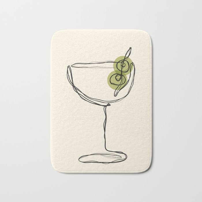 Dirty Martini Cocktail Drink Bath Mat Gallery Image 1