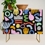Helter Skelter - bright pattern, colorful, rainbow, abstract, shapes, pattern Credenza Gallery Image 1