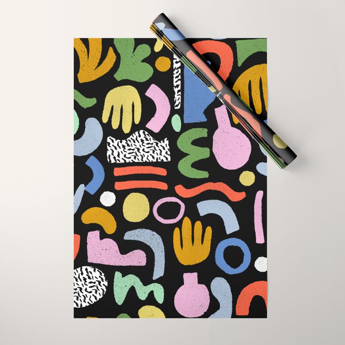 Helter Skelter - bright pattern, colorful, rainbow, abstract, shapes, pattern Wrapping Paper Gallery Image 1