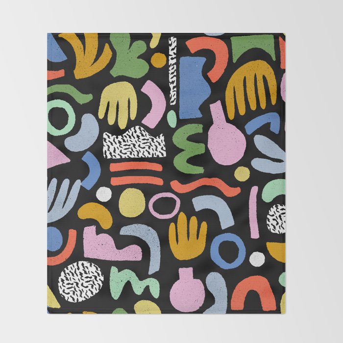 Helter Skelter - bright pattern, colorful, rainbow, abstract, shapes, pattern Throw Blanket Gallery Image 2