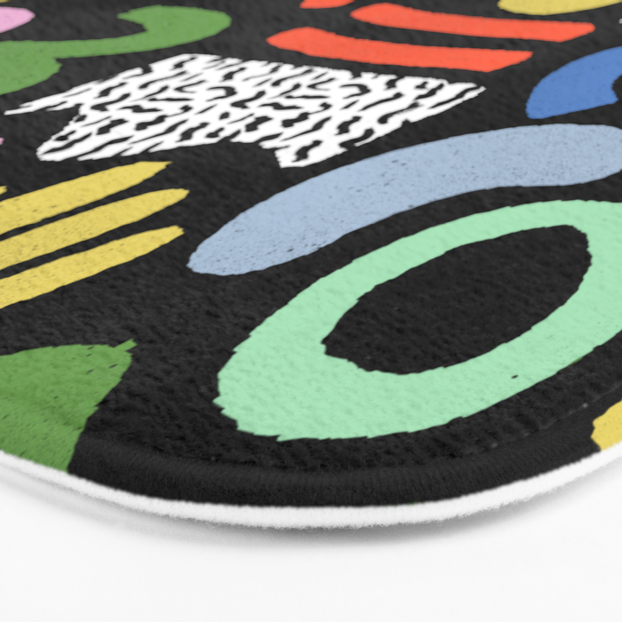 Helter Skelter - bright pattern, colorful, rainbow, abstract, shapes, pattern Bath Mat Gallery Image 3