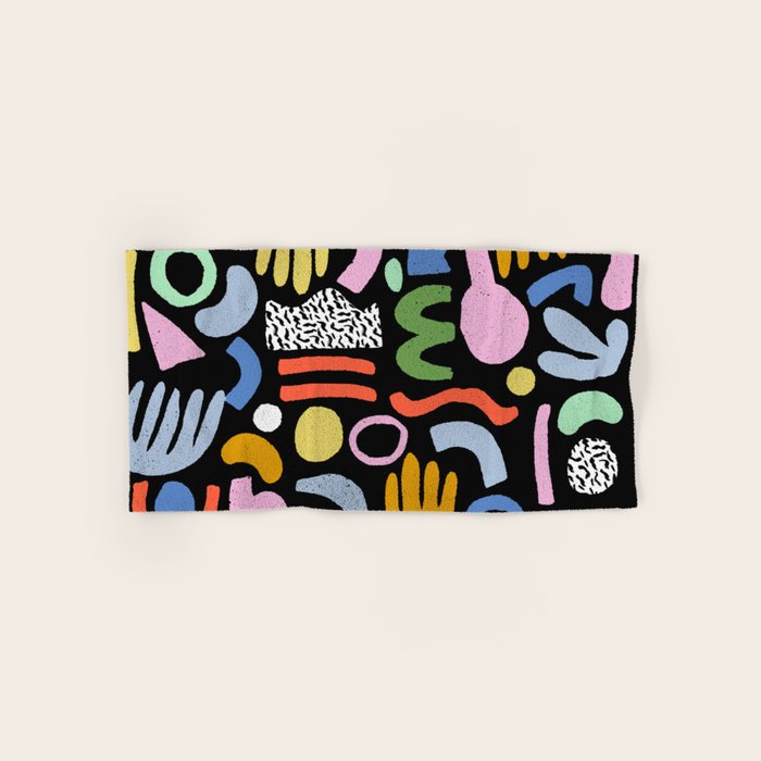 Helter Skelter - bright pattern, colorful, rainbow, abstract, shapes, pattern Bath Towel Gallery Image 1