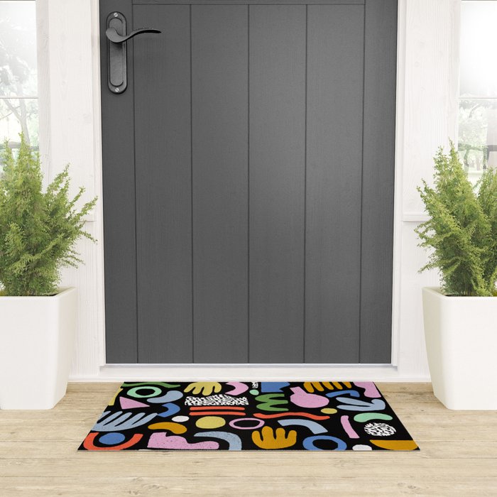 Helter Skelter - bright pattern, colorful, rainbow, abstract, shapes, pattern Welcome Mat Gallery Image 3