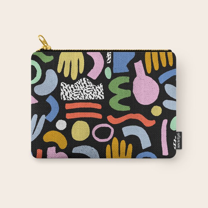 Helter Skelter - bright pattern, colorful, rainbow, abstract, shapes, pattern Carry All Pouch Gallery Image 1