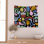 Helter Skelter - bright pattern, colorful, rainbow, abstract, shapes, pattern Wall Tapestry Gallery Image 2
